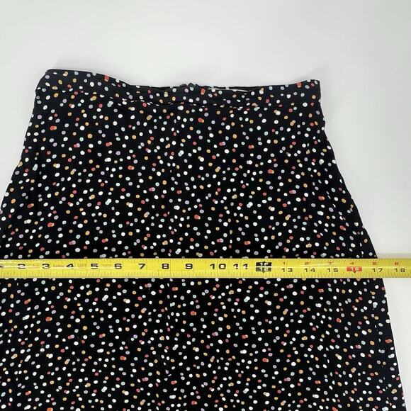 Reformation Polka Dot Midi Skirt Black Multicolor A-Line Size 2 Small - Picture 4 of 6